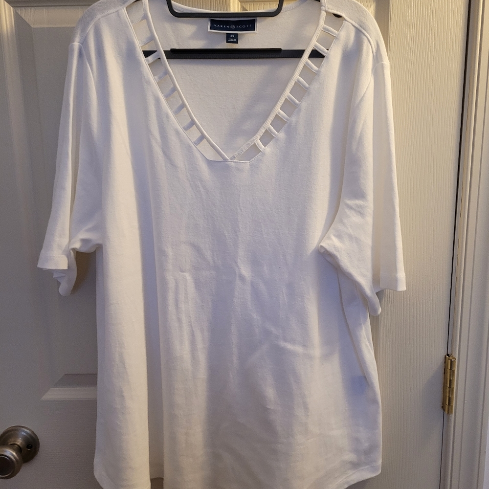 Womens Karen Scott Shirt, 2X